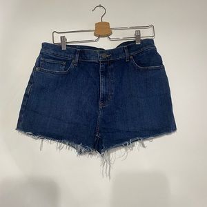 Express High Rise Midi Jean Shorts